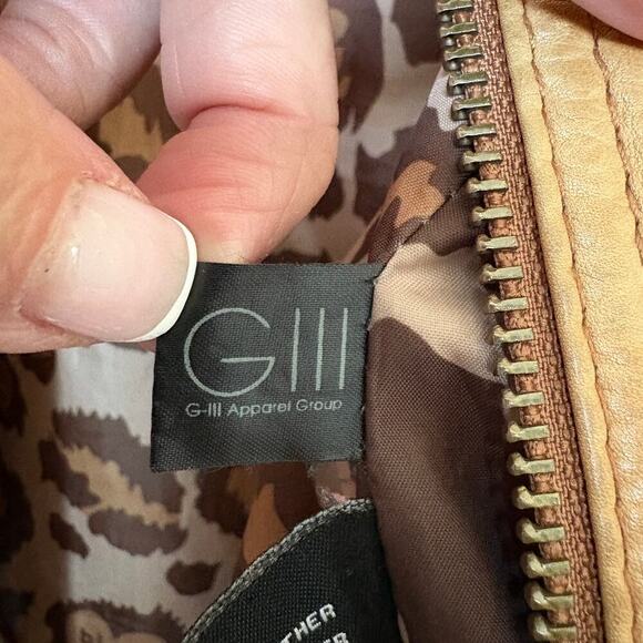 Leather Moto Jacket Black Rivet Cognac Leopard Lining M (marks) coastalcowgirl - Picture 9 of 13